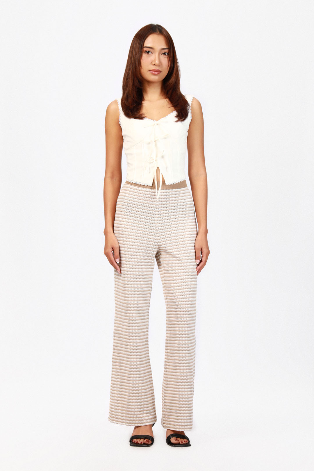 Knitted stripe Trousers| ZANDO